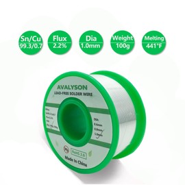 Lead Free Solder Wire With Rosin Core for Electrical Soldering,Sn99.3 Cu0.7 Flux2.2%,[1.0mm,100g] High-quality Soldering Wire,lead-free Solder Wire[0.039In,3.5oz]