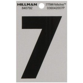 Hillman 840792 3" Black and Silver Reflective Poly-Film Adhesive Number 7