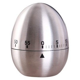 Ranvi Kitchen Timer, Egg-Shaped Stainless Steel Mechanical Rotating Timer, 60 Minutes Cooking