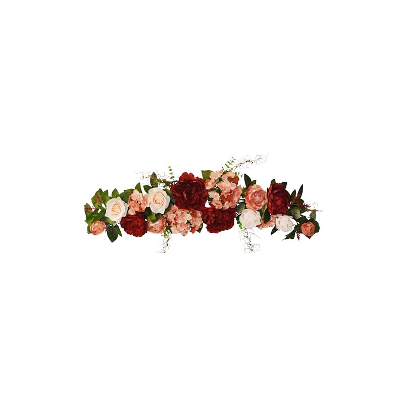 32" Rose/Peony/Hydrangea Swag (Burgundy)