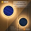 YiLaie LED Solar Deck Lights Outdoor Round Stick on Solar