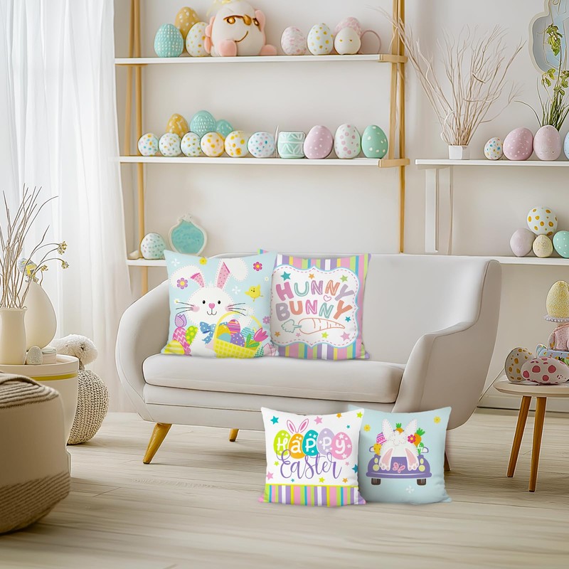 Bonhause Happy Easter Cushion Covers 45 x 45 cm Hunny