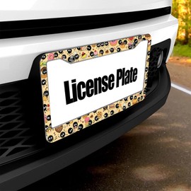 2Pcs Anime License Plate Frame Cute Soot Sprites Car Accessories License Plate Holder for Front Rear Car Tag Cover 2 Holes Screws