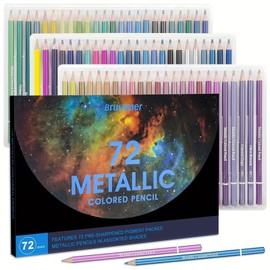 Ccfoud Colouring Pencils, 72 Metallic Colouring Pencils, Colouring Pencils for Adults for Drawing Artists' Supplies, Drawing, Sketching, Colouring for Adults, Artists or Professionals