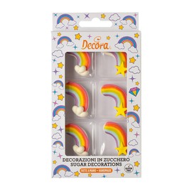 Decora 0500410 Rainbow Sugar Decoration Pack of 6
