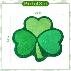 St Patricks Bathroom Rugs Shamrock Decorations Indoor: Irish Non-Slip Plush Tufted Welcome Door Mat, Lucky Clovers Bath Tub Carpet, Saint Patrick's Day Decor for Living Room Kitchen Bedroom Home