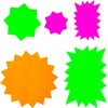 Neon Assorted Fluorescent Stars Display Card - Pack of 50