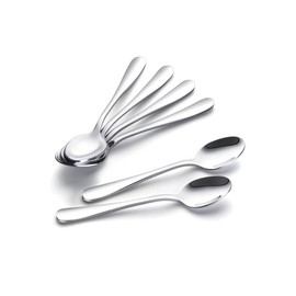 IQCWOOD Coffee Spoons, Mini Espresso Spoons, 6 Pieces Stainless Steel Spoons Silverware Set, Dinner Spoons for Home, Kitchen or Restaurant, Dishwasher Safe 4.7 Inches
