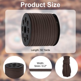 PATIKIL 50 Yards x 5mm Faux Suede Leather Cord, Leather Lace String for Bracelet Necklace Beading Making DIY Crafts, Dark Brown