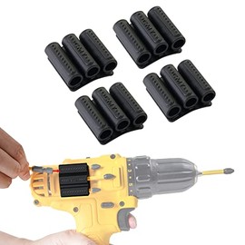 CNCSS Drill Bit Holder Tool Holster for DEWALT Milwaukee - Pack of 4 - Carry up to 6 Driver Bits on The Side of Your Power Drill or Driver