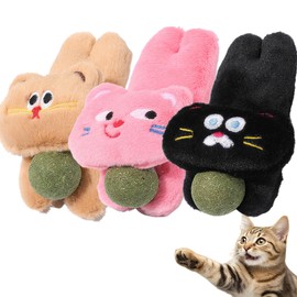 Speedy Panther Interactive Cat Toys Set with Catnip Balls, Plush Kitten Chew Toys, Cat Kick Toys, Dental Cleaning Toys,3Pcs