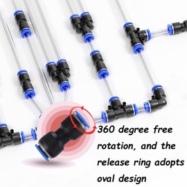 Aisetmoon 30Pcs Quick Connect Air Hose Fittings, 1/4 inch OD Connect Fittings Kit, 1/4 Inch Plastic Quick Fitting, Air Line Fitting Kits, Plastic Quick Release Pneumatic Connectors