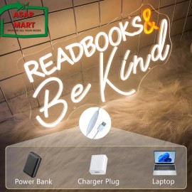 Meilcen Read Books and Be Kind Neon Sign Letter LED Neon Lights Dimmable USB Powered Neo