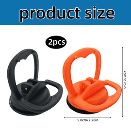 Car Dent Puller, 2 Pack 6cm Suction Cups,Powerful Dent Removal Kit,Dent Puller Handle Lifter,Car Repair Kit for Vehicle Surface Cars Body Repair, Screen,Glass,Heavy Objects Moving,Orange and Black