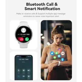 Fitonme Women's Smartwatch with Phone Function, 1.39 Inch HD Touch Screen, IP67 Waterproof Sports Watch with Sleep Monitor, Heart Rate Monitor, SpO2 Blood Pressure Monitor, Pedometer for Android iOS,