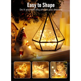 Fairy Lights Battery Operated, 2 Pack 33FT 100 LEDs Mini Battery Powered String Lights, Waterproof Copper Wire Twinkle Lights Mason Jar Lights for Indoor Home Wedding Christmas Decoration, Warm White