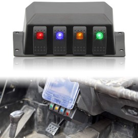 SAUTVS Switch Panel for Polaris RZR XP 1000 14-18, Under Dash Switch Case with 4 Rocker Switches for Polaris RZR XP 1000 2014-2018 Accessories