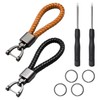 COACOM 2 Pieces Leather Keychains with 1 Screwdriver, 4 Pieces