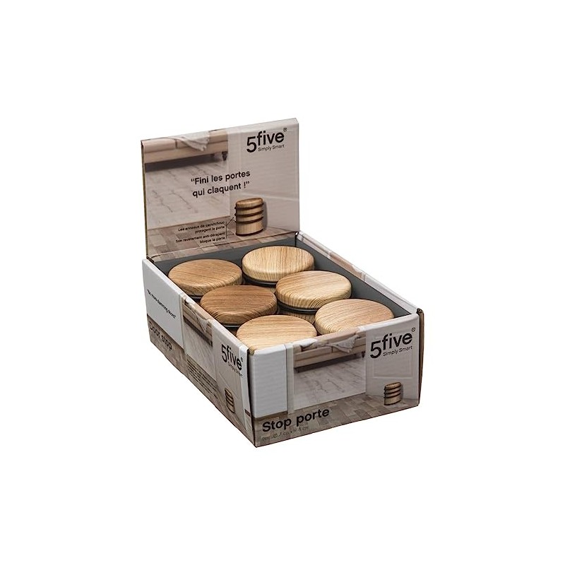 5five - High Door Stop with Natural Wood Effect
