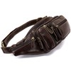 Genuine Leather Large Fanny Pack Waterproof Hip Belt Bag Cowhide