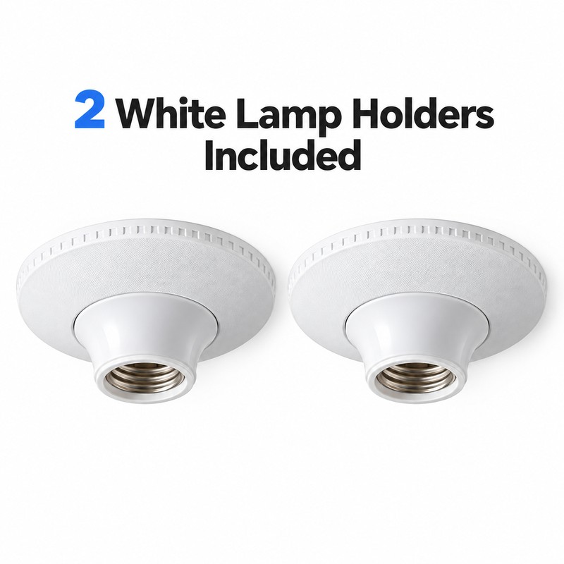 2-Pack E26/E27 Lamp Bulb Holders for Indoor Lighting – White