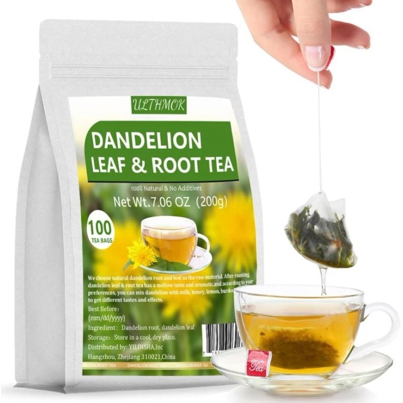 ULTHMOK Dandelion Tea, Leaf & Root Herbal 100 Tea Bags