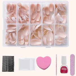 Wohlstand Pack of 360 DIY False Nails, Fingernails, Artificial False Nails, Fake Nails, French Press On Nails, Medium Almond, Short Almond