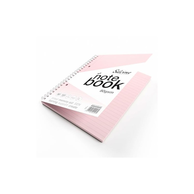 Silvine A5 Blue Paper Dyslexia Notebook | 100 Wirebound Pages,