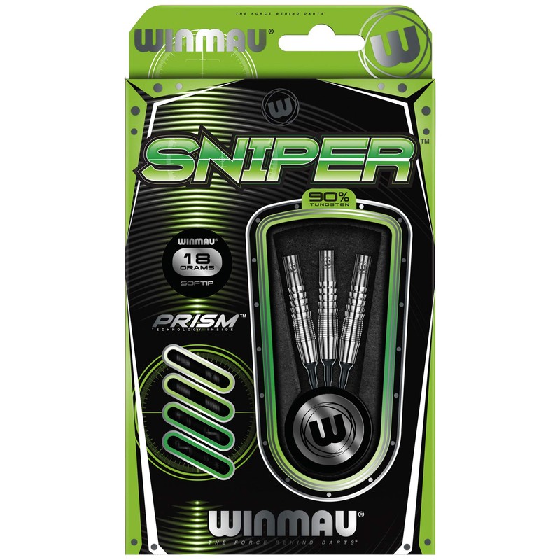WINMAU Sniper 18 Gram Softip Tungsten Darts Set with Flights