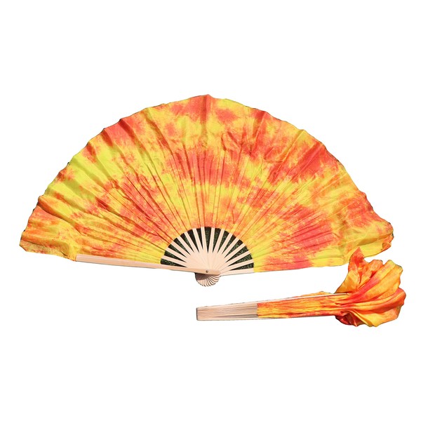 Winged Sirenny Pairs Short Silk Flutter Folding Fan for Worship
