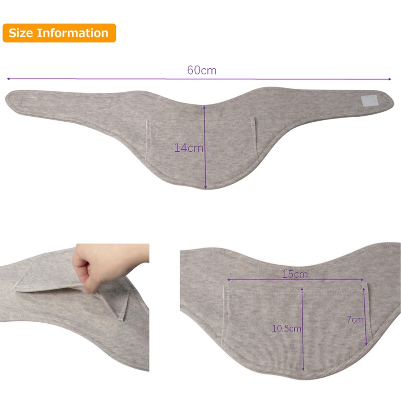 Dark Gray Neck Supporter with Cairo Pocket, Cold Protection, Neck