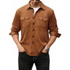 ZAFUL Plus Size Men's Casual Shirt Lightweight Jackets Button Down