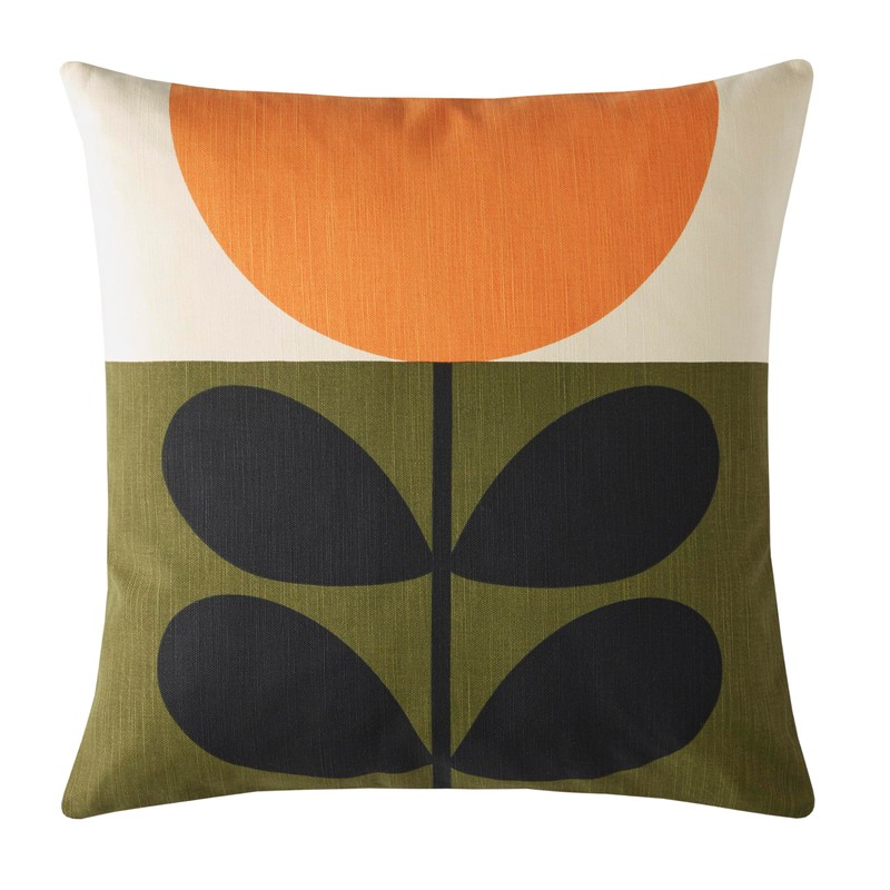 Orla Kiely Cushion - Sunflower Orange - 100% Cotton 45cm