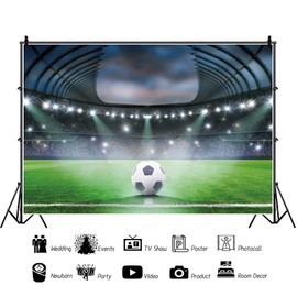 Ttincceer 220 x 150 cm Football Background - Football Field Sports Boy Birthday Photography Studio Theme for Party Decoration