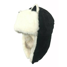 Women Girls Trapper Hat with Cat Ears Thermal Insulated Ushanka Winter Ski Hat Trendy Winter Earflap Cap (US, Alpha, Small, Large, Black)