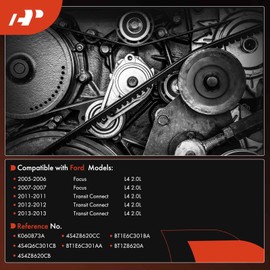 A-Premium Engine Serpentine Drive Belt Compatible with Ford Focus 2005-2007, Transit Connect 2011-2013, 2.0L - Replace 4S4Q6C301CB