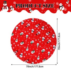 Irenare Christmas Tablecloth Round 70 Inch Snowman Christmas Table Cover Red Snowman Holiday Tablecloth Washable Xmas Polyester Table Cover for Kitchen Dinner Indoor Outdoor Party Decor