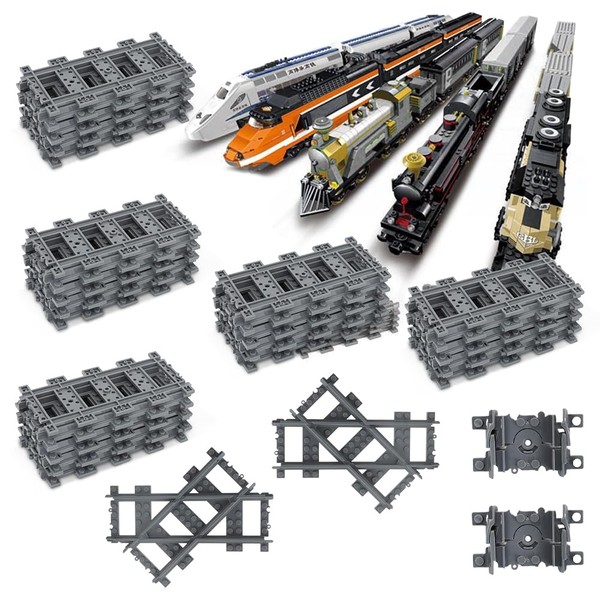 RANJIMA Building Blocks Train Rail Set, 42 Pieces City Train