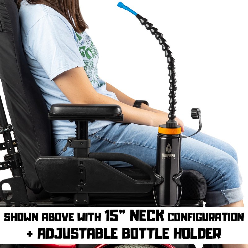 Giraffe Bottle Tower XL Hands Free Drinking System, Insulated Stainless