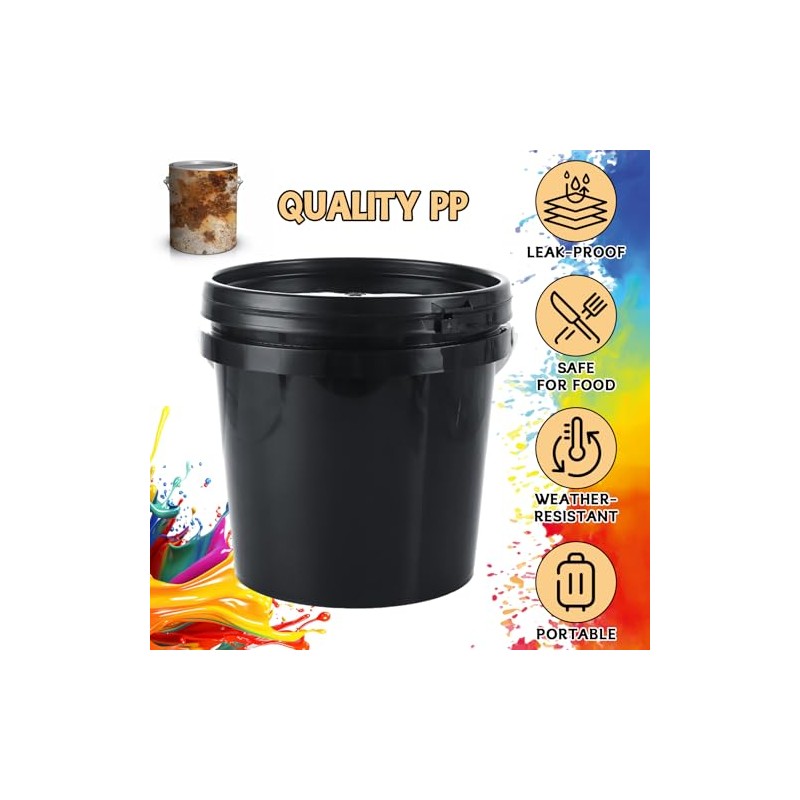 AKOLAFE 6 Pack Paint Bucket for Painting Plastic 2 Quart
