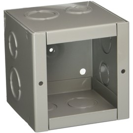 Hoffman ASE4X4X4 Pull Box, Screw Cover with Knockouts, Steel, 4" x 4" x 4", Gray