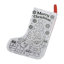 Fun Express DIY Christmas Stocking Crafts - 12 Color Your Own Activities - Holiday Crafts for Kids