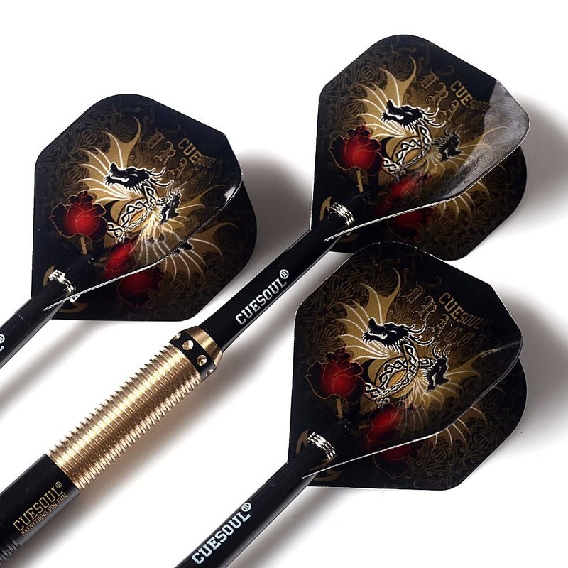 CUESOUL Dragon Deluxe Brass Steel Tip Darts Pack,21 Grams F2305-L