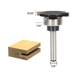Akylin Router Bits 1/4 Inch Shank - Top Bearing Slot Cutter Router Bit - 1-1/4 Cut Dia, 5/32" Height, 1/4" Depth, Carbide Tip Slot Cutting Bit/Slotting Cutter, for Wood Flooring Grooves