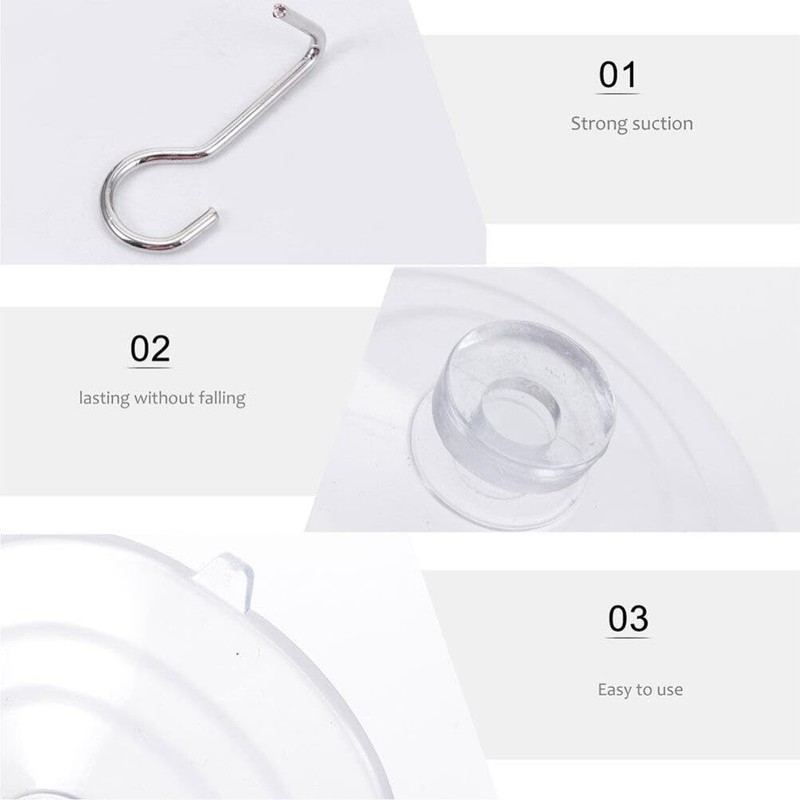 Kichvoe 8pcs Vacuum Suction Cup Hook Suction Cups Clothes Hanger