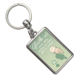 speecheese Otter and Frog Keyring with Saying Glück ist Lebensweise kein Ziel Cute Kawaii Lucky Charm Birthday Gift for Life, multicoloured