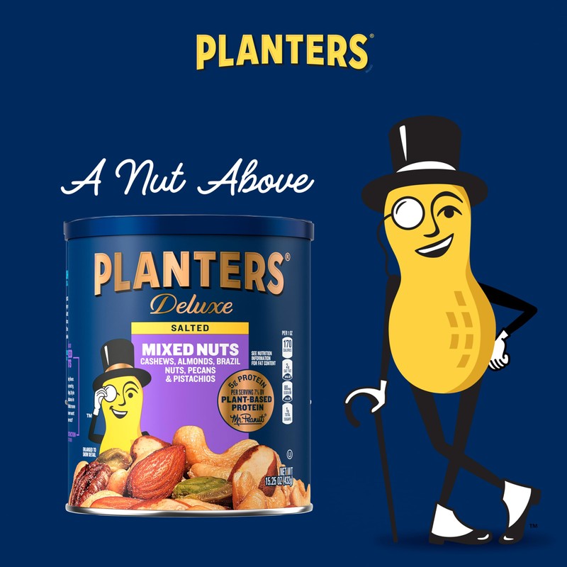 PLANTERS Deluxe Mixed Nuts - Roasted Cashews, Almonds, Brazil Nuts,