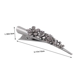 Healvian 2pcs Vintage Rhinestone Hair Pins Metal Horn Clips for Women Elegant Duck Clips Crystal Accents Retro Hair Accessories for Weddings and Special Occasions