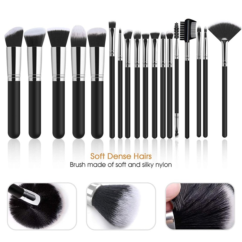 JAYWAYNE Makeup Brushes Set 18Pcs Premium Synthetic Foundation Brush for