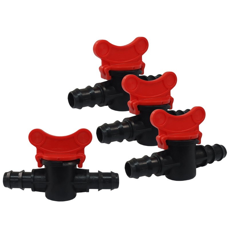 OSVJE 4PCS 3/8" ID in Line Hose Barbed Ball Valve